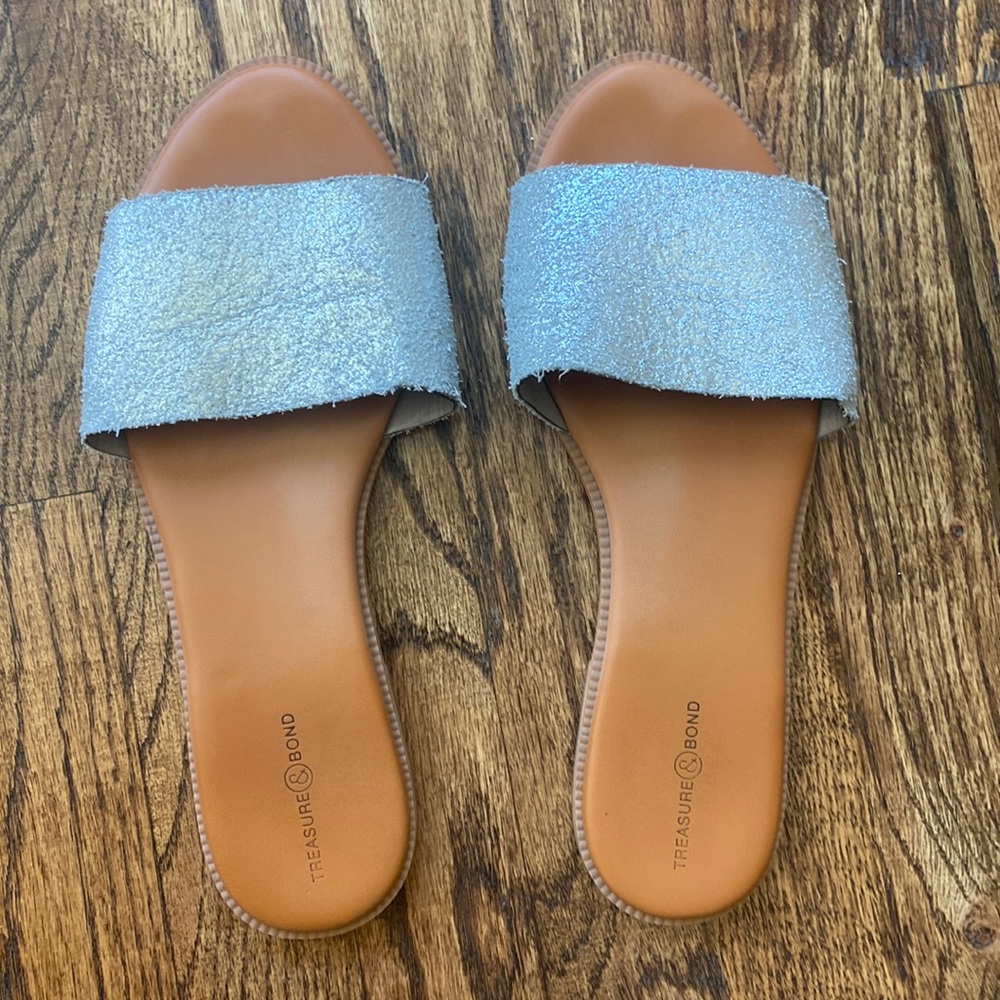 Treasure & Bond Metallic Leather Slides